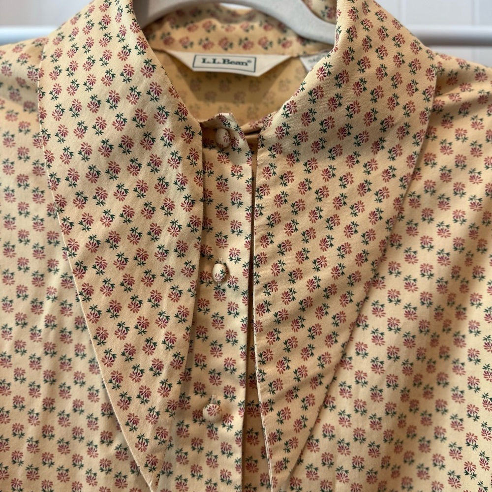 Vintage L.L. Bean Prairie Floral Blouse - Cottagecore Western Collar 100% cotton
